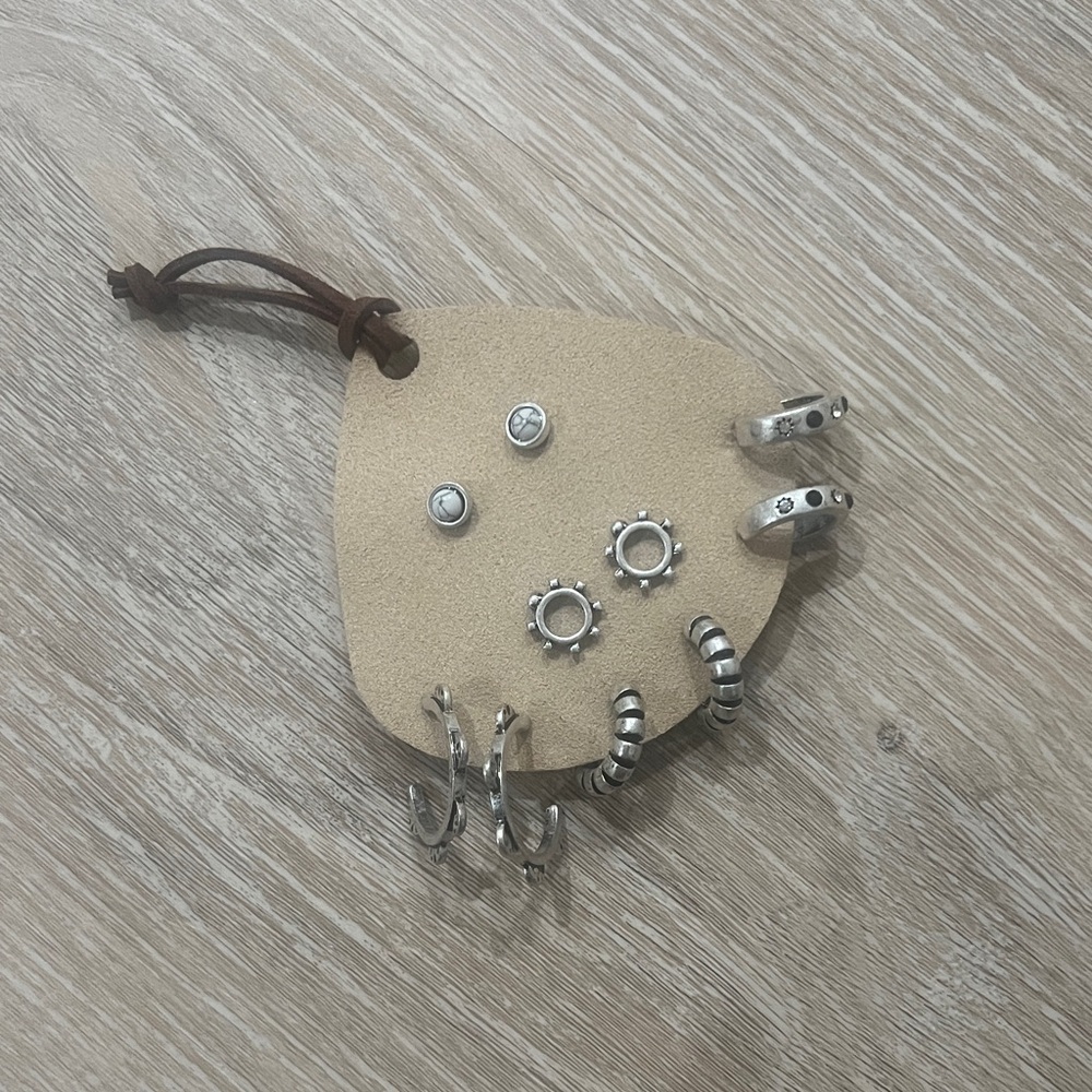 Silver Hoop and Stud Earring Set